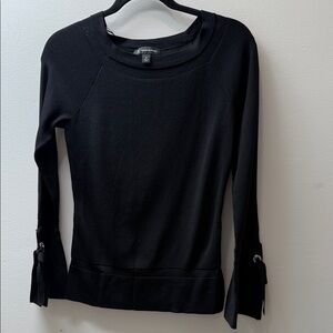 INC International Concepts Black Long Sleeve Top